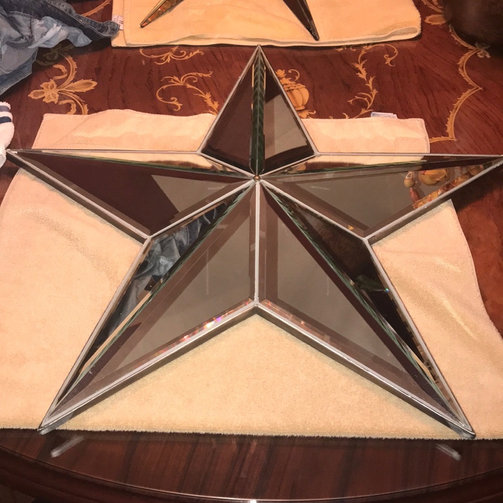 Large glass hanging Texas star.